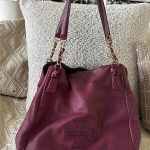 Tory Burch Purple Shoulder Bag with Chain Straps